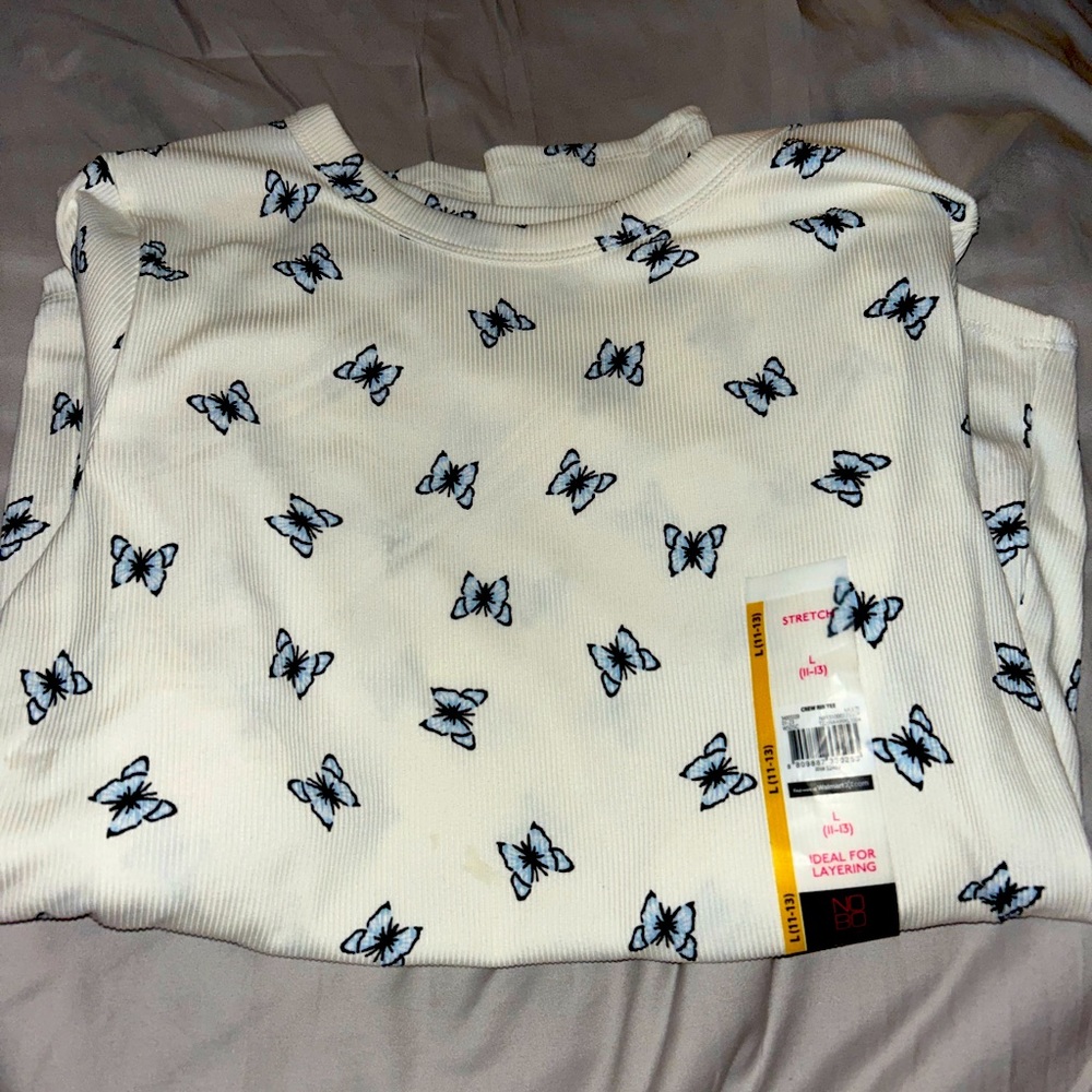 butterfly long sleeve tee size large